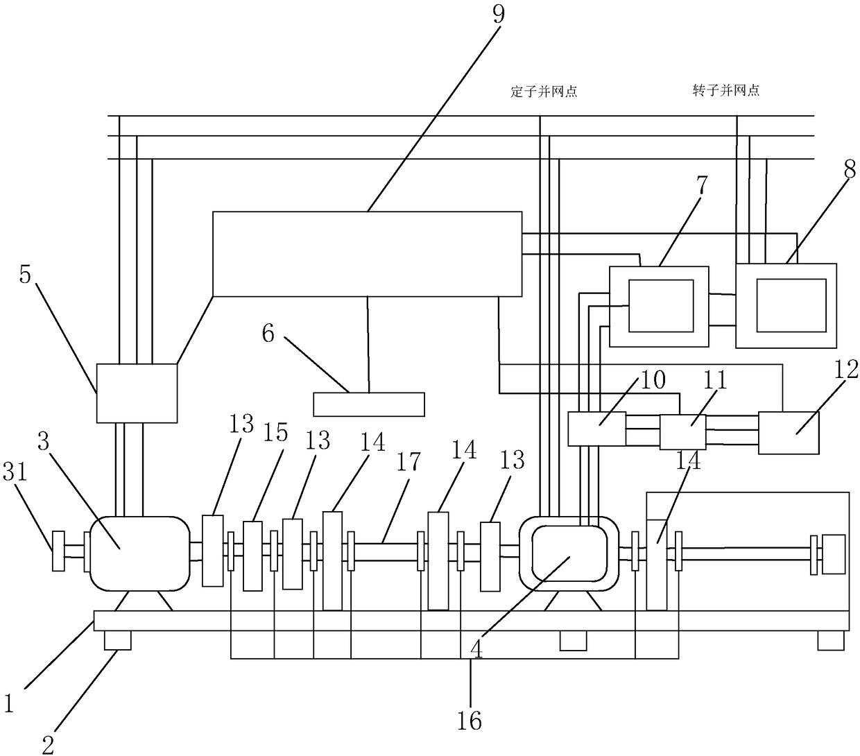 Energy-feedback type shaft system torsional vibration testing system