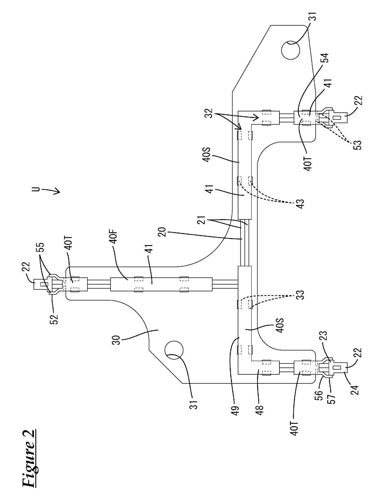 Wire harness attachment structure and wiring unit