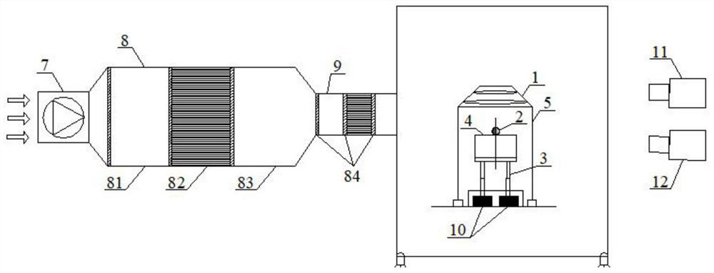Method and device for testing flame retardant property of intumescent fire retardant coating under action of environmental wind