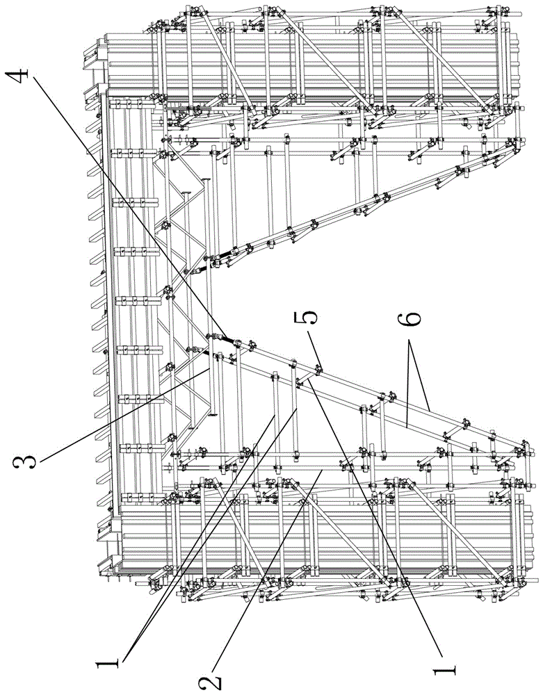 Assembled truss formwork anti-sideshift support