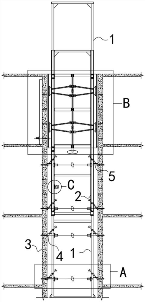 A climbing system for engineering construction well formwork support