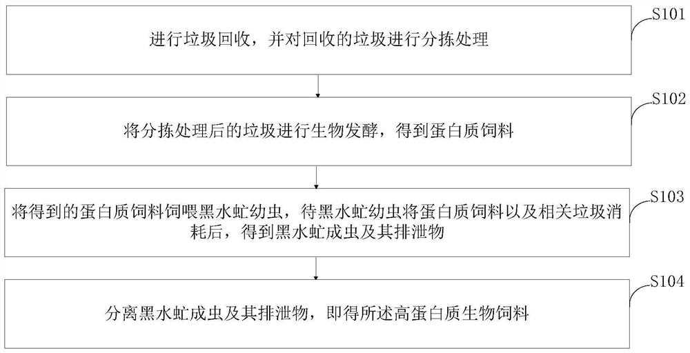 Method of converting garbage into high protein biological feed by black soldier fly larvae