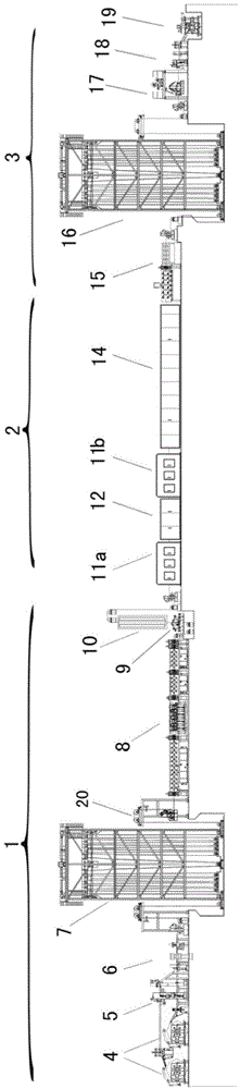 Continuous powder coating production equipment of metal coils and plates and production method thereof