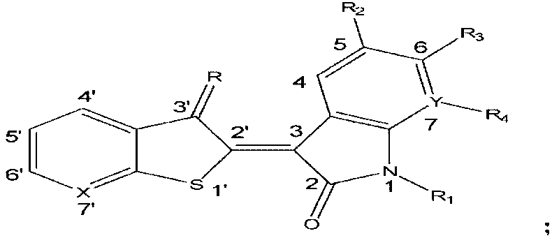 1'-thio-aza indirubin compound, application and preparation method thereof