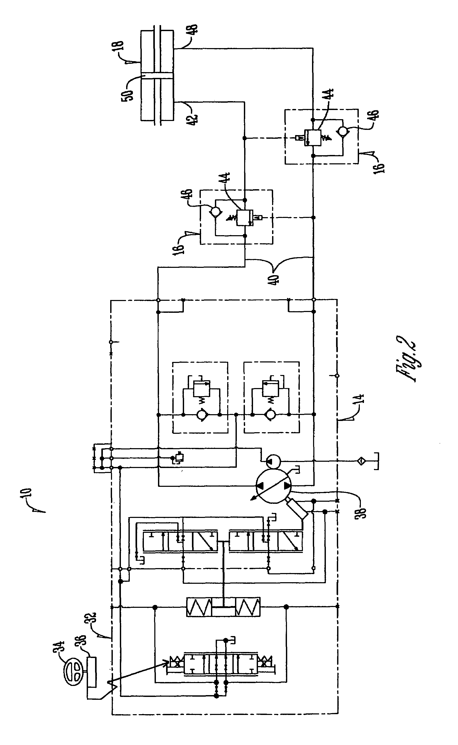 Closed circuit steering circuit for mobile vehicle