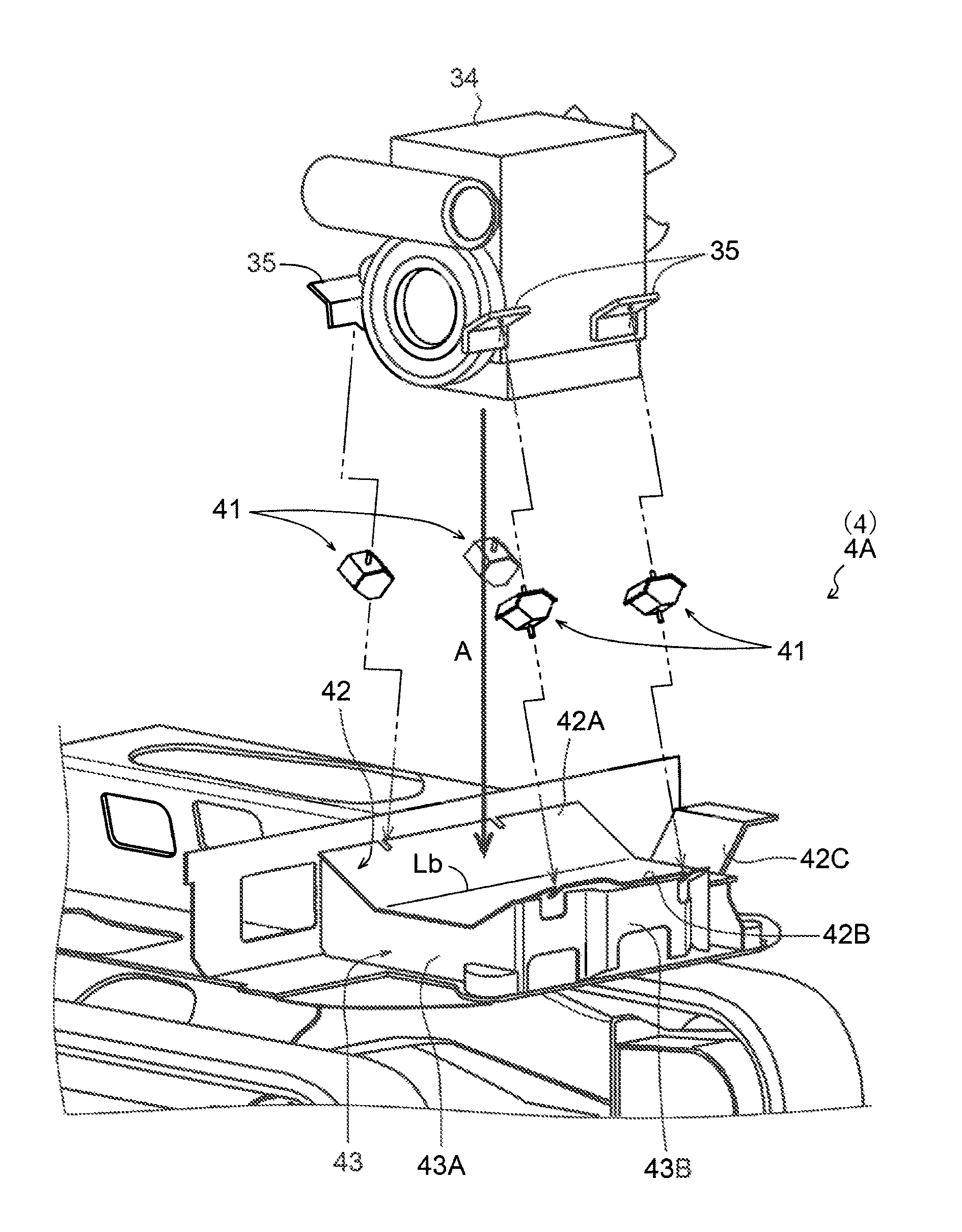 Engine supporting structure for working vehicle