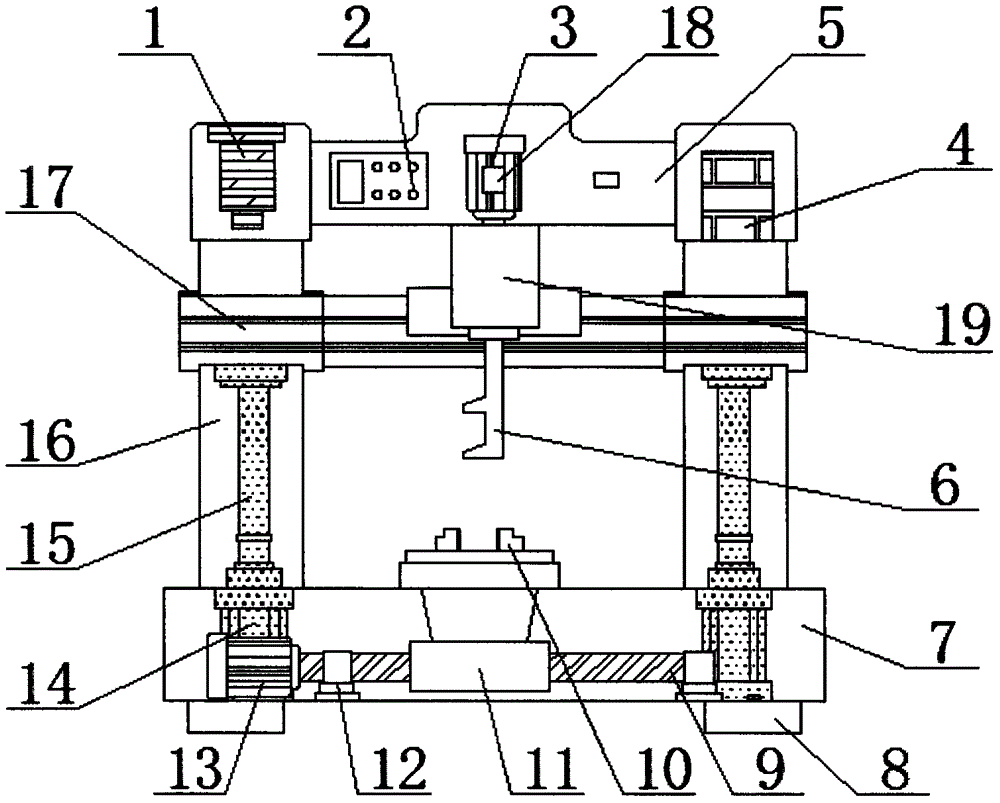 Multifunctional efficient double-column coordinate boring machine