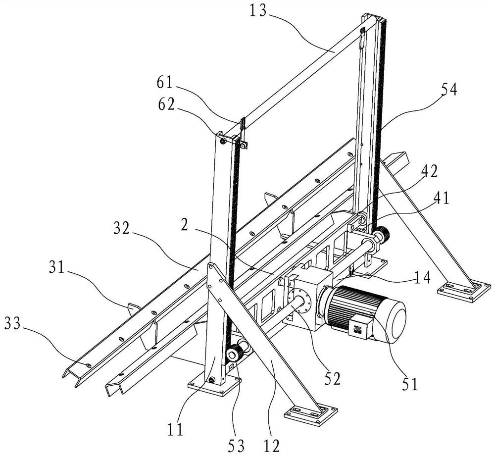 A paper core lifting mechanism