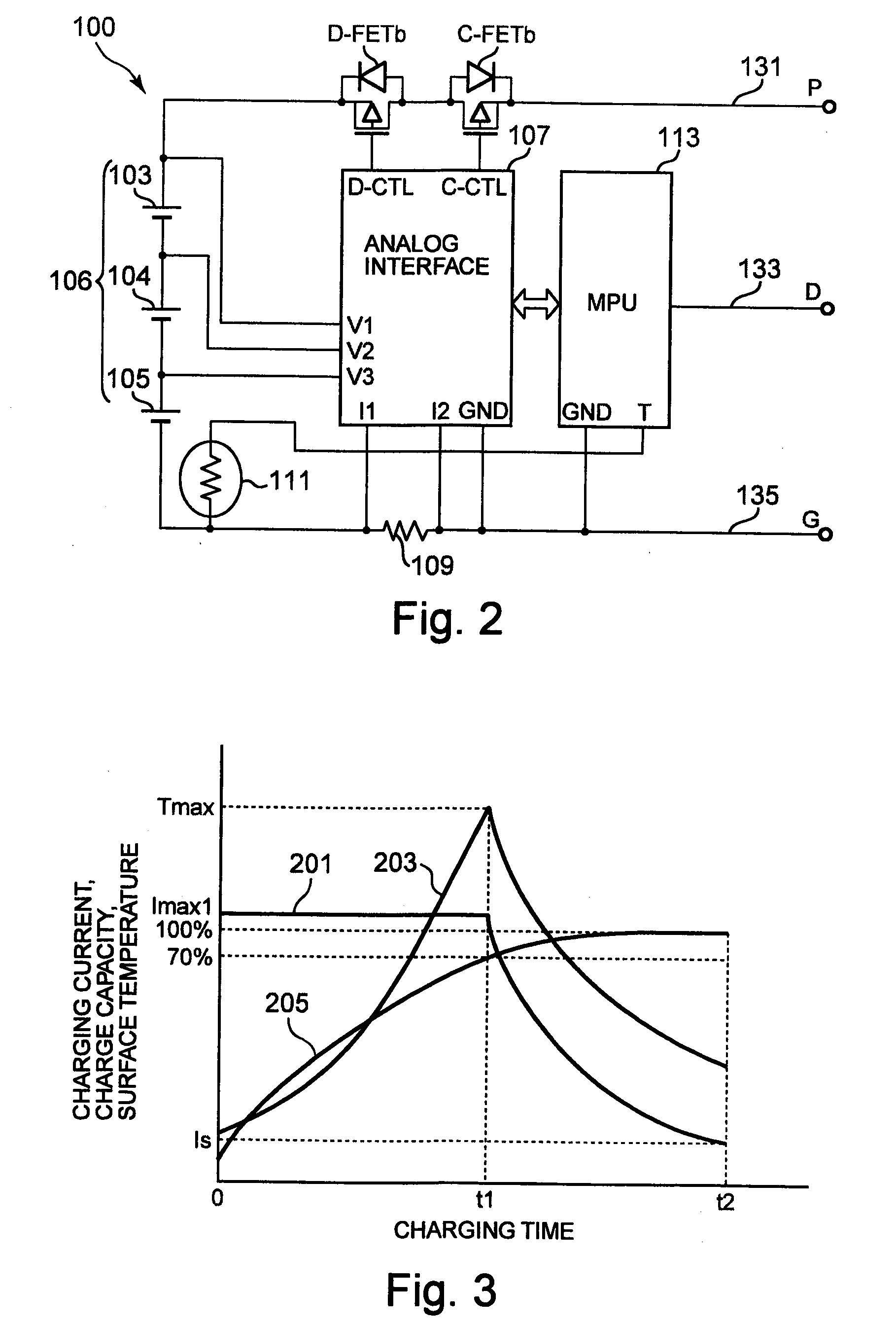Surface temperature dependent battery cell charging system