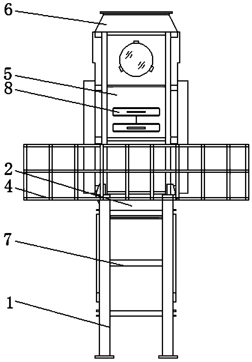 Vertical photocatalytic oxidation device with drainage water discharge function