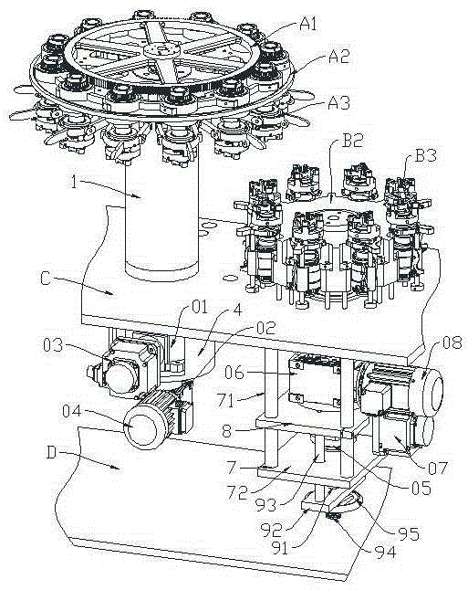Bottle making machine and rotary table driving device thereof