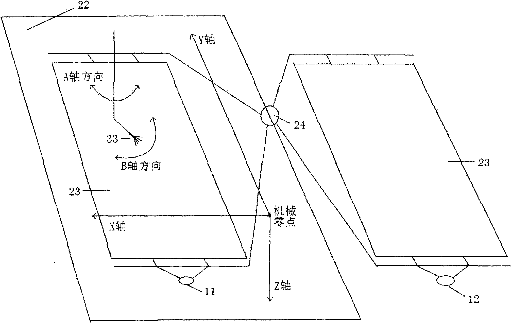 Numerical control spraying device for spraying flat plates