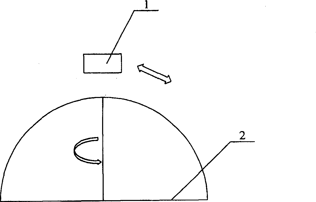 Method for preparing magnetron sputtering hemisphere film