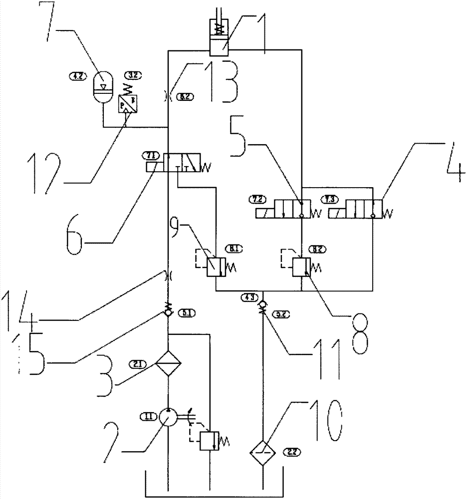 Yaw brake hydraulic system of wind driven generator