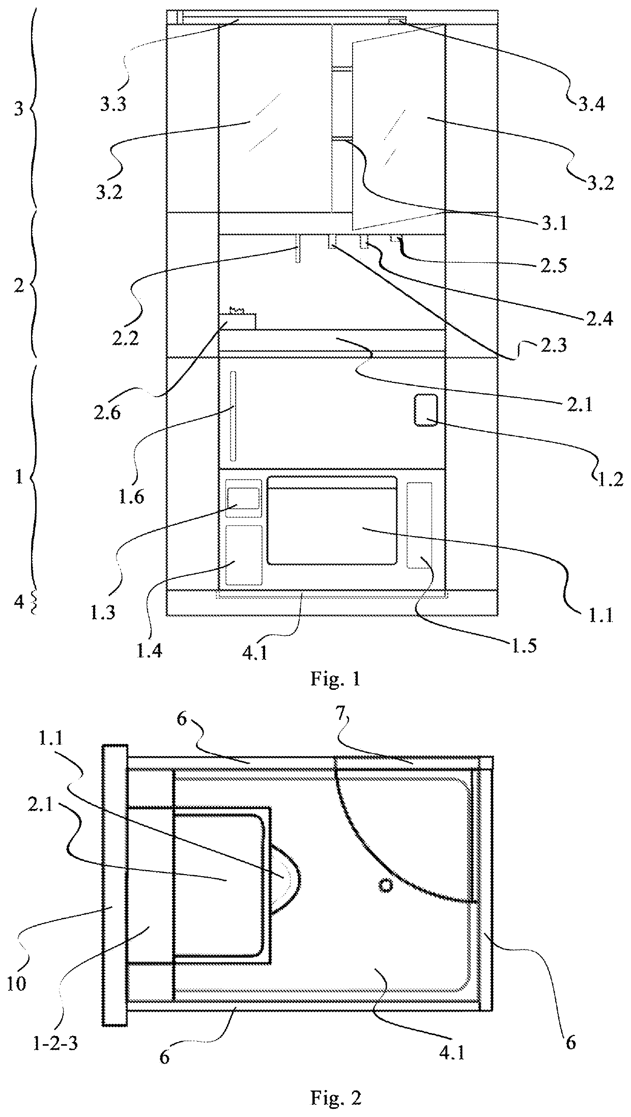 Prefabricated sanitary modular kit