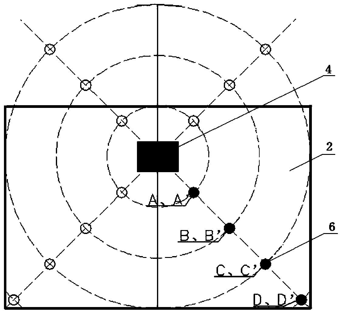 Method of testing interior amplitude of concrete during pouring and vibrating