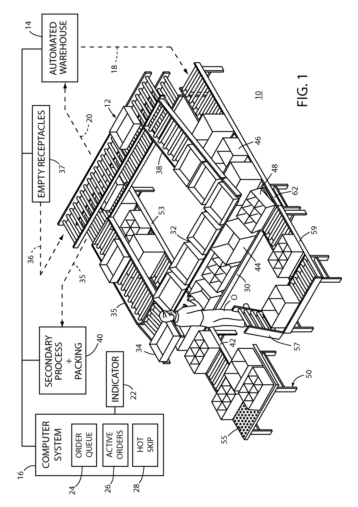 Picking station with automated warehouse