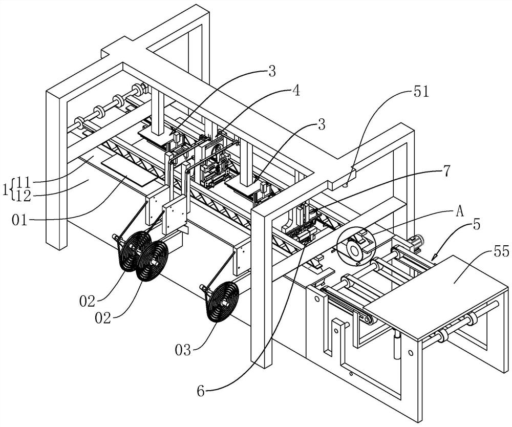 Automatic packaging box handle assembling production system