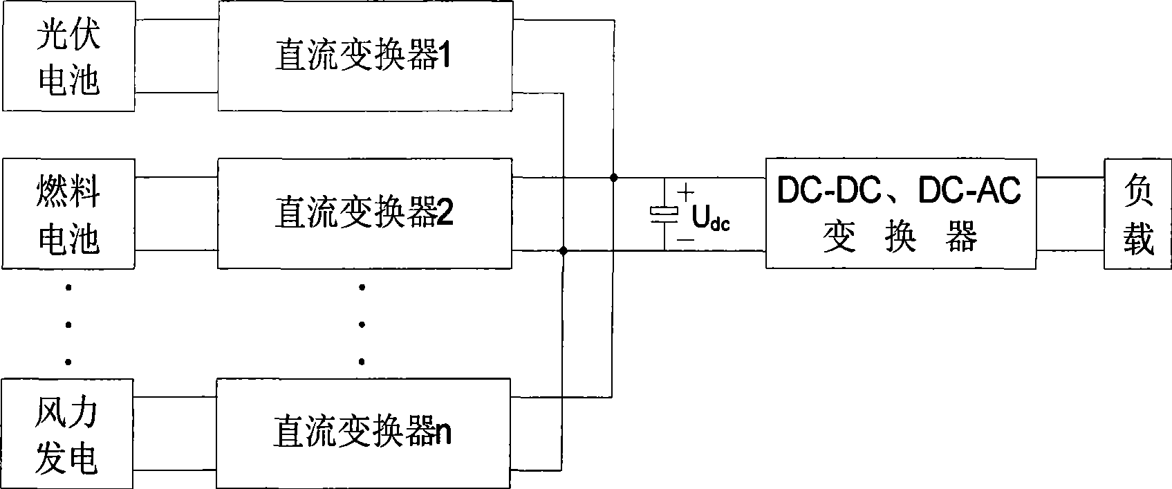 Single-isolation combination pressure increase and reduction type multi-input direct current converter