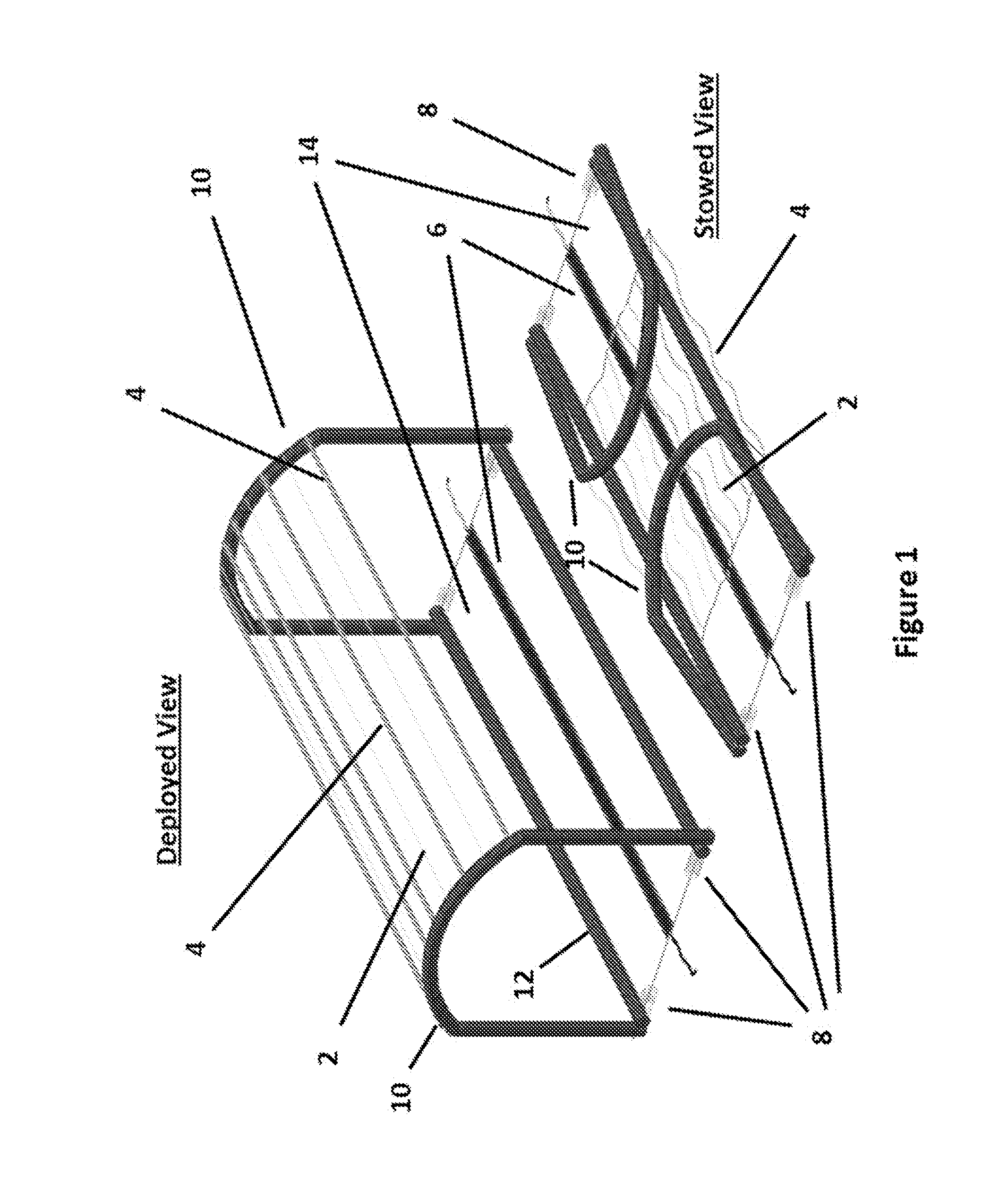 Stretched Fresnel Lens Solar Concentrator for Space Power, with Cords, Fibers, or Wires Strengthening the Stretched Lens
