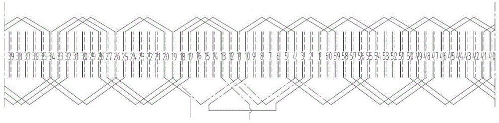 A 60-slot 8-pole double-layer fractional slot winding structure