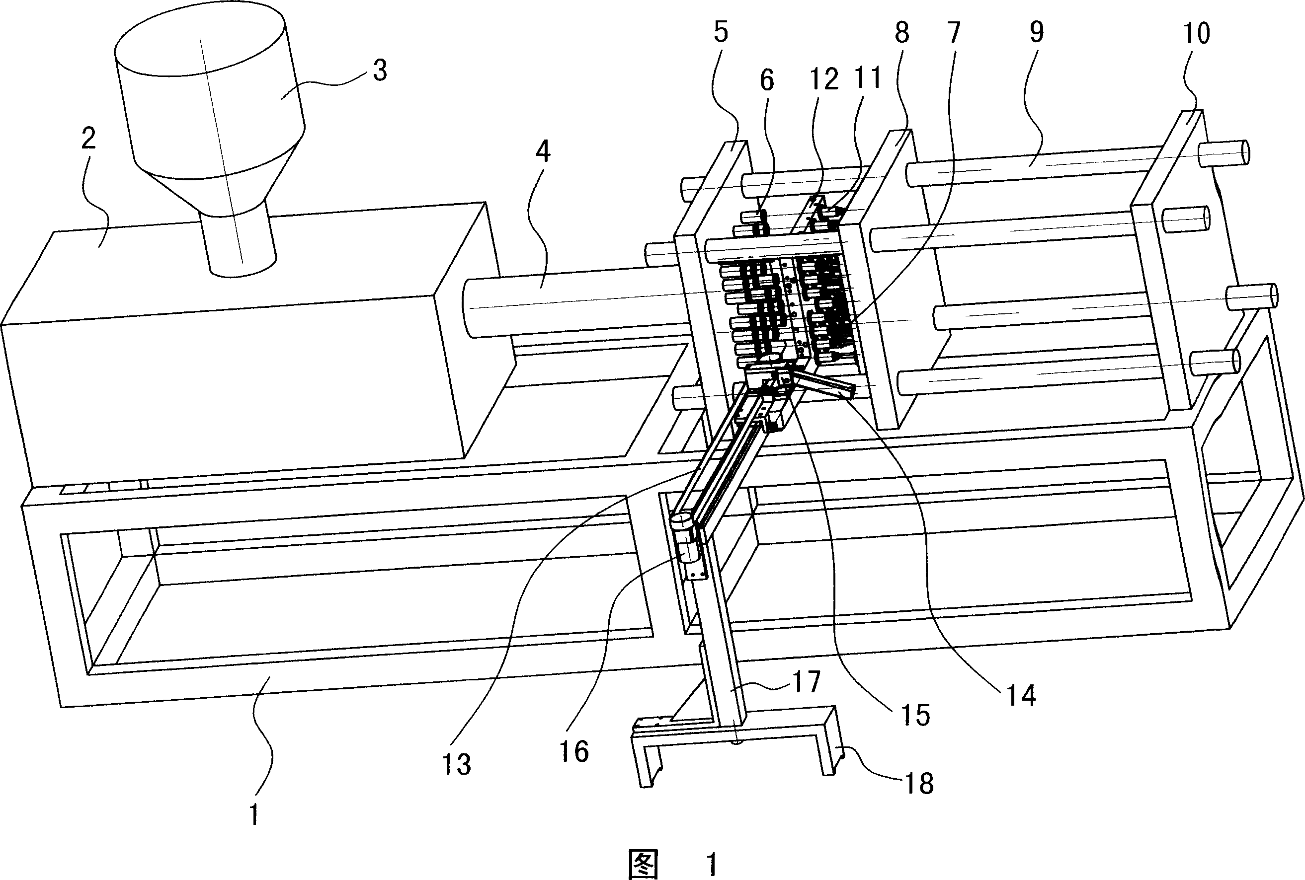 Injection moulding machine automatic taking off mechanism