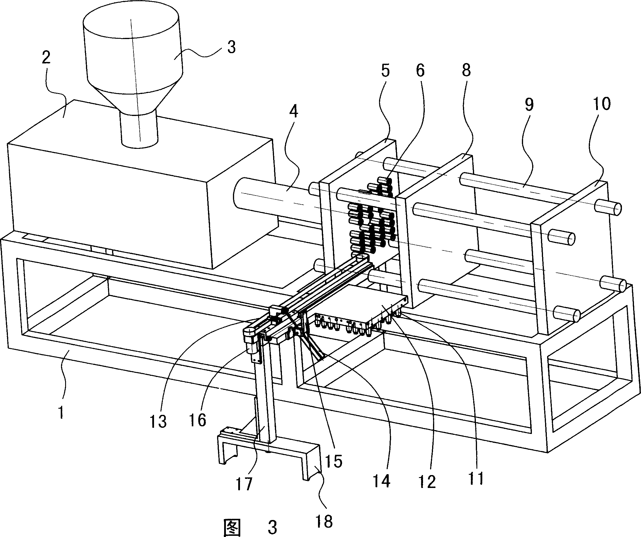 Injection moulding machine automatic taking off mechanism