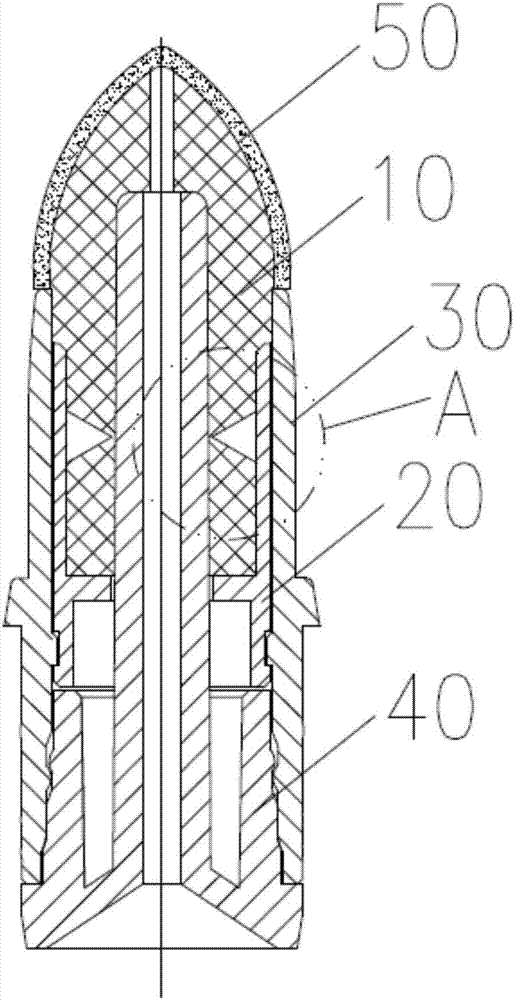 Head structure of smearing device