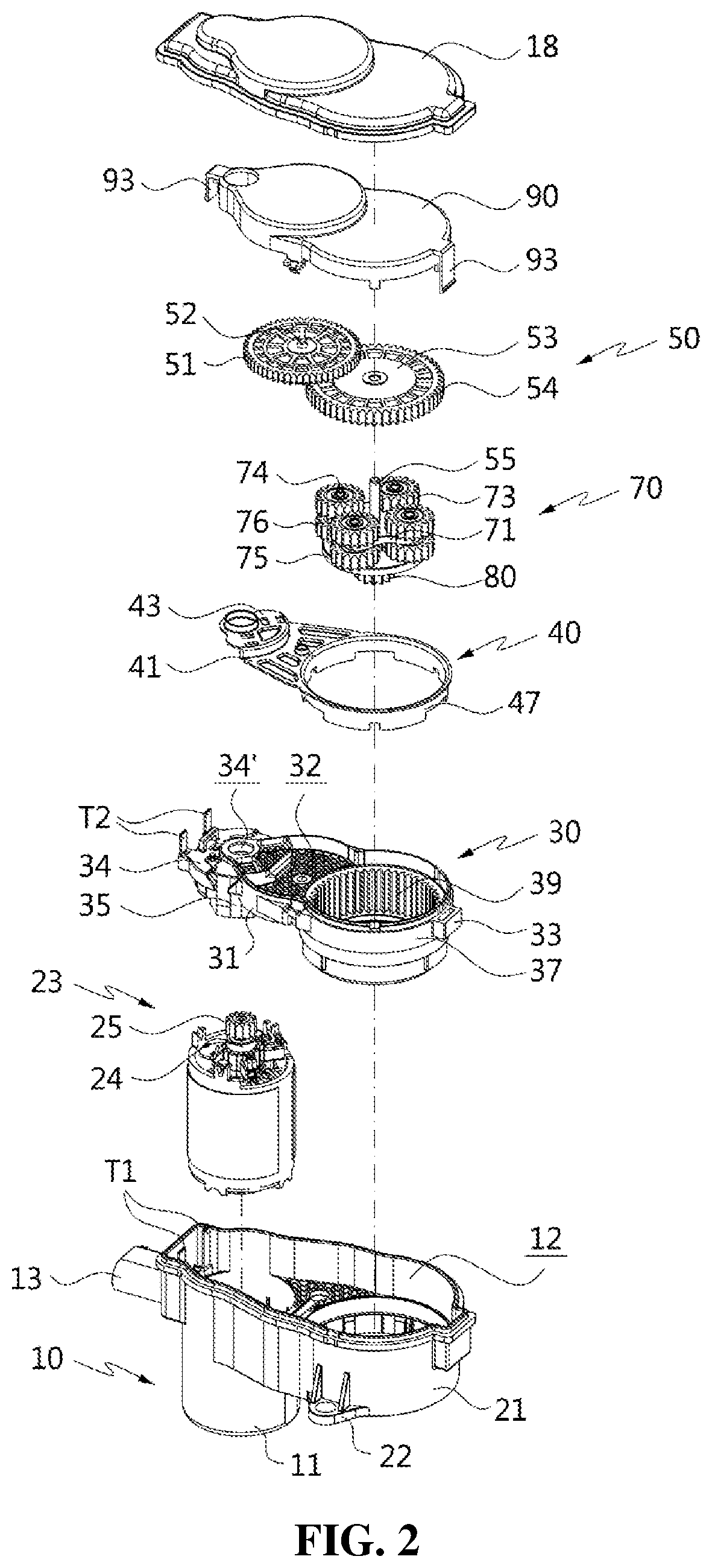 Actuator for electromechanical parking brake having housing with brush card assembly