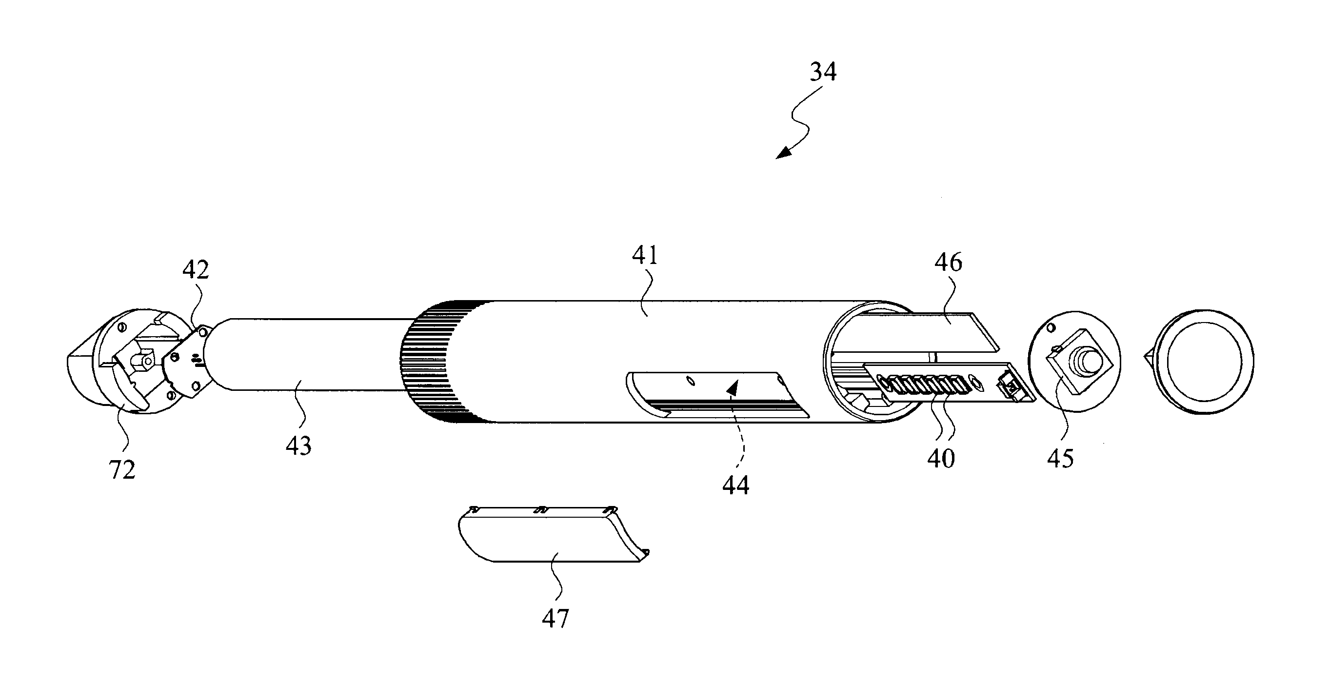 Lamp assembly including a lamp device detachable from a stand unit for serving as a torch light
