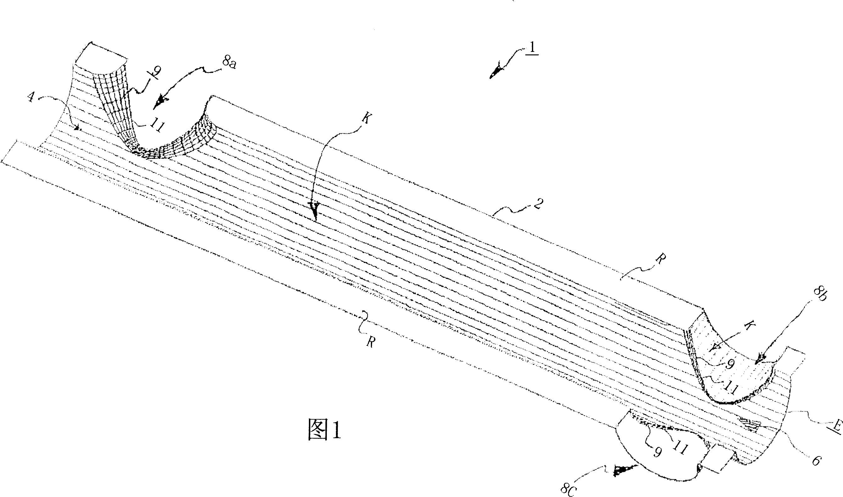 Method and device for the production of a component, especially a hybrid component for a crossrail of a vehicle, component and use of said component