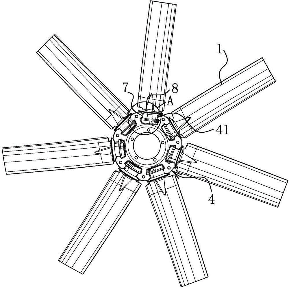 Multi-angle precise adjusting mechanism for fan blades