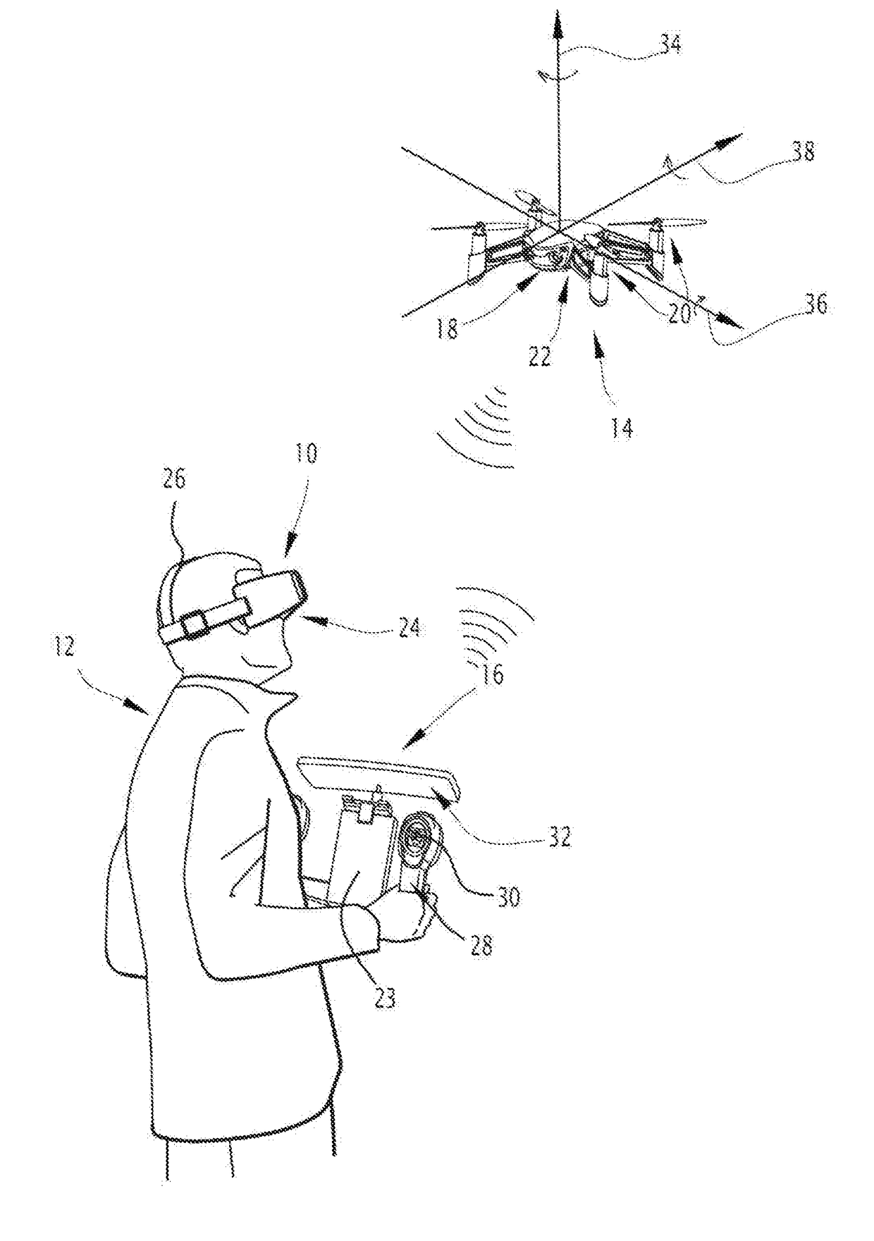 Method for piloting a rotary wing drone, related computer program, electronic apparatus and drone