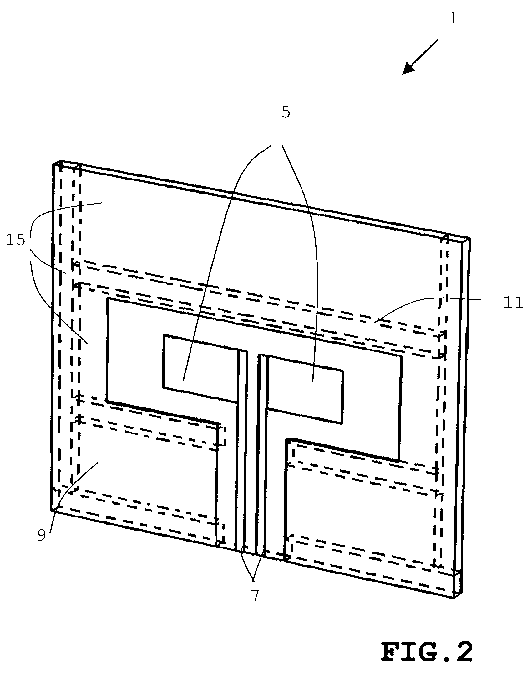 Symmetrical antenna in layer construction method