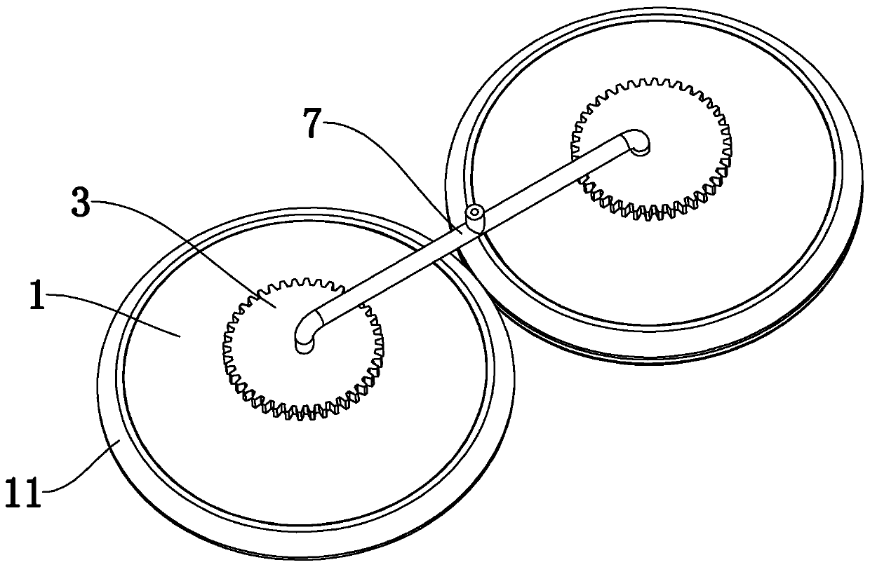 Double rotating disc type wet mopping mechanism, base of cleaning equipment, and cleaning equipment