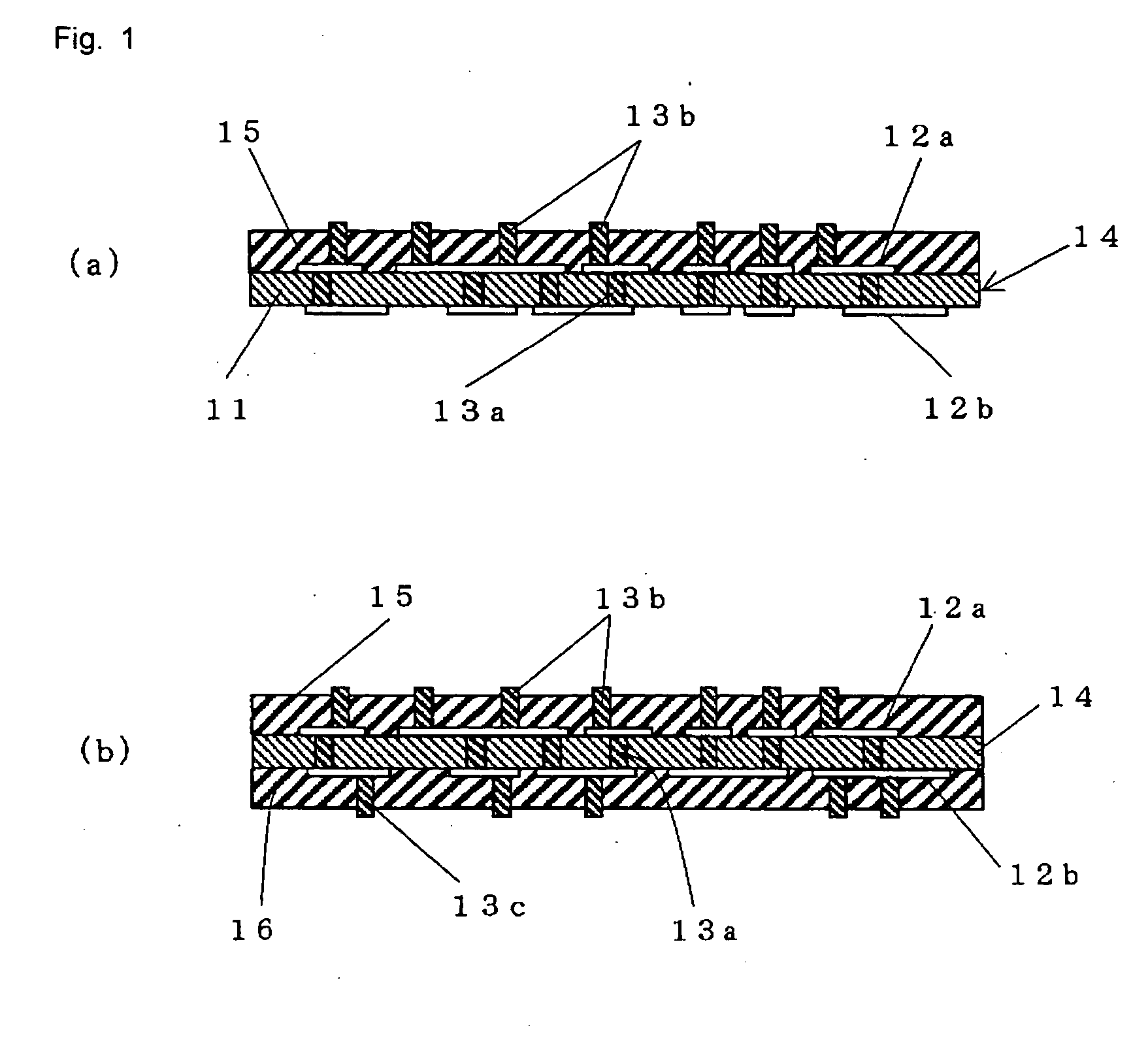 Wiring substrate for intermediate connection and multi-layered wiring board and their production