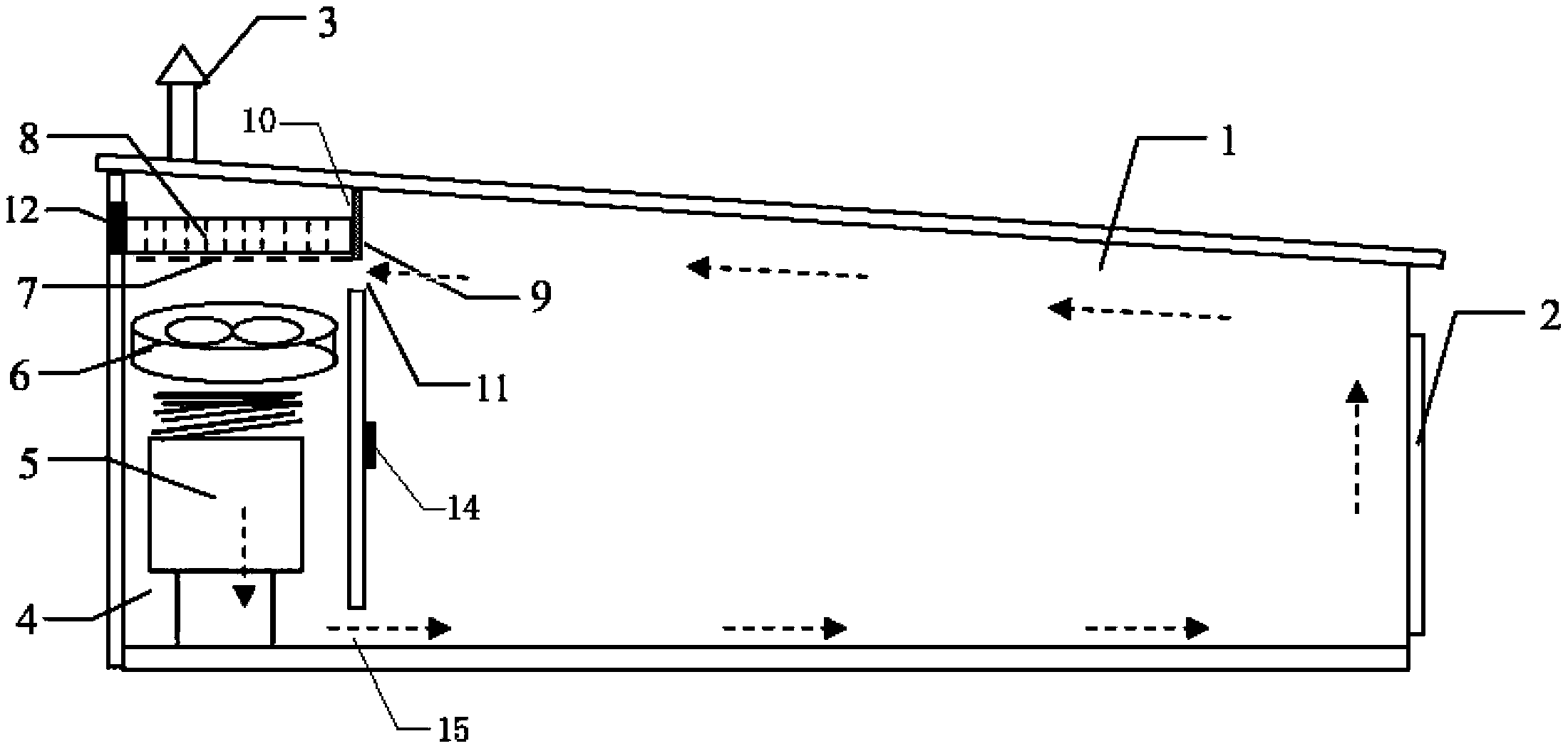 Energy-saving baking room with dehumidifying and heat accumulating function