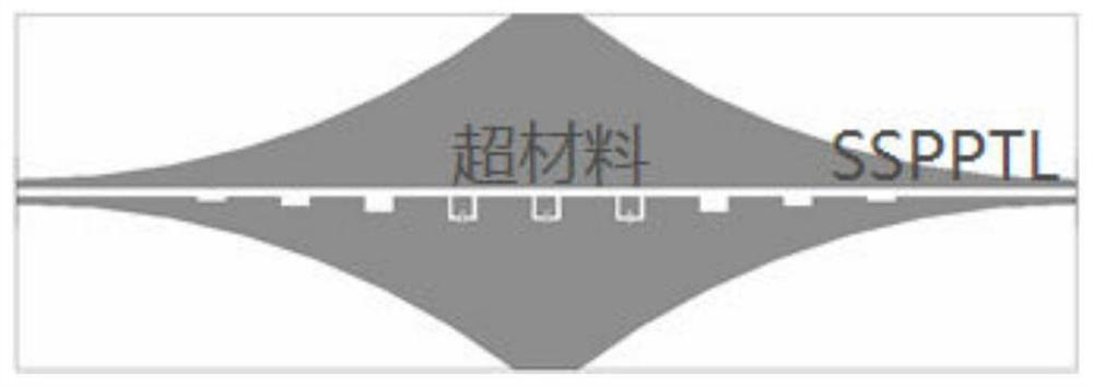 A microfluidic detection chip structure based on capacitive metamaterial structure artificial surface plasmon and its preparation and detection method