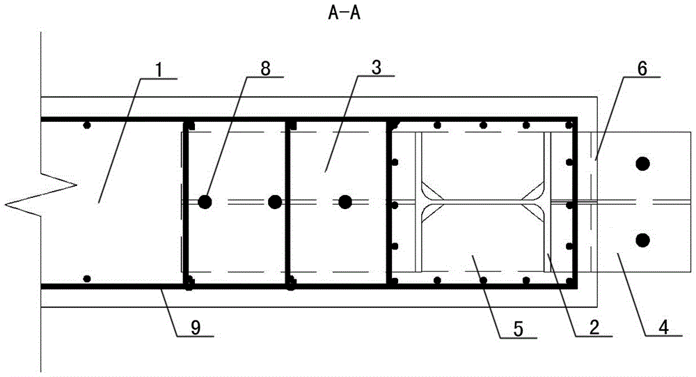 Joint structure and construction method of hybrid connected-wall steel column and non-energy-dissipating beam