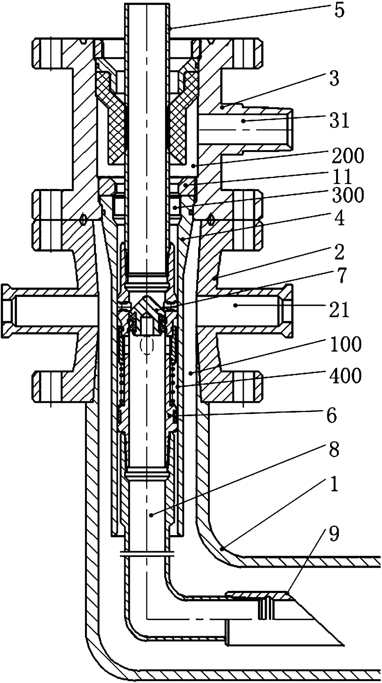 Reverse-circulation sand-flushing pipe column