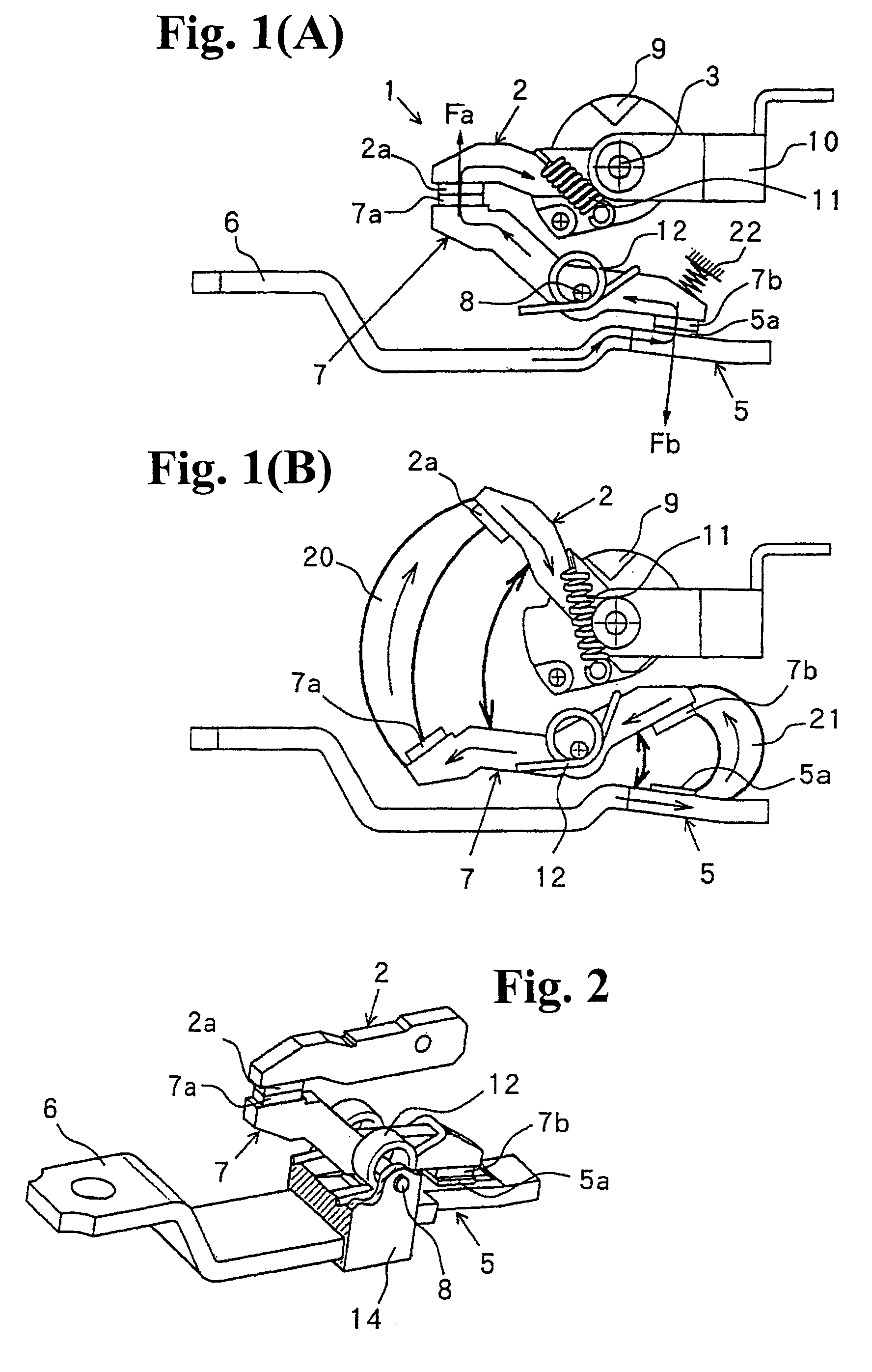 Contactor device of circuit breaker