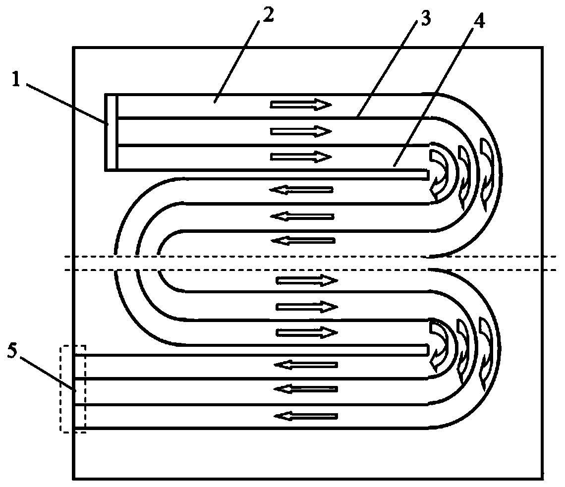 Electrochemical machining method for formwork with multiple S-shaped runners and massive tiny pits