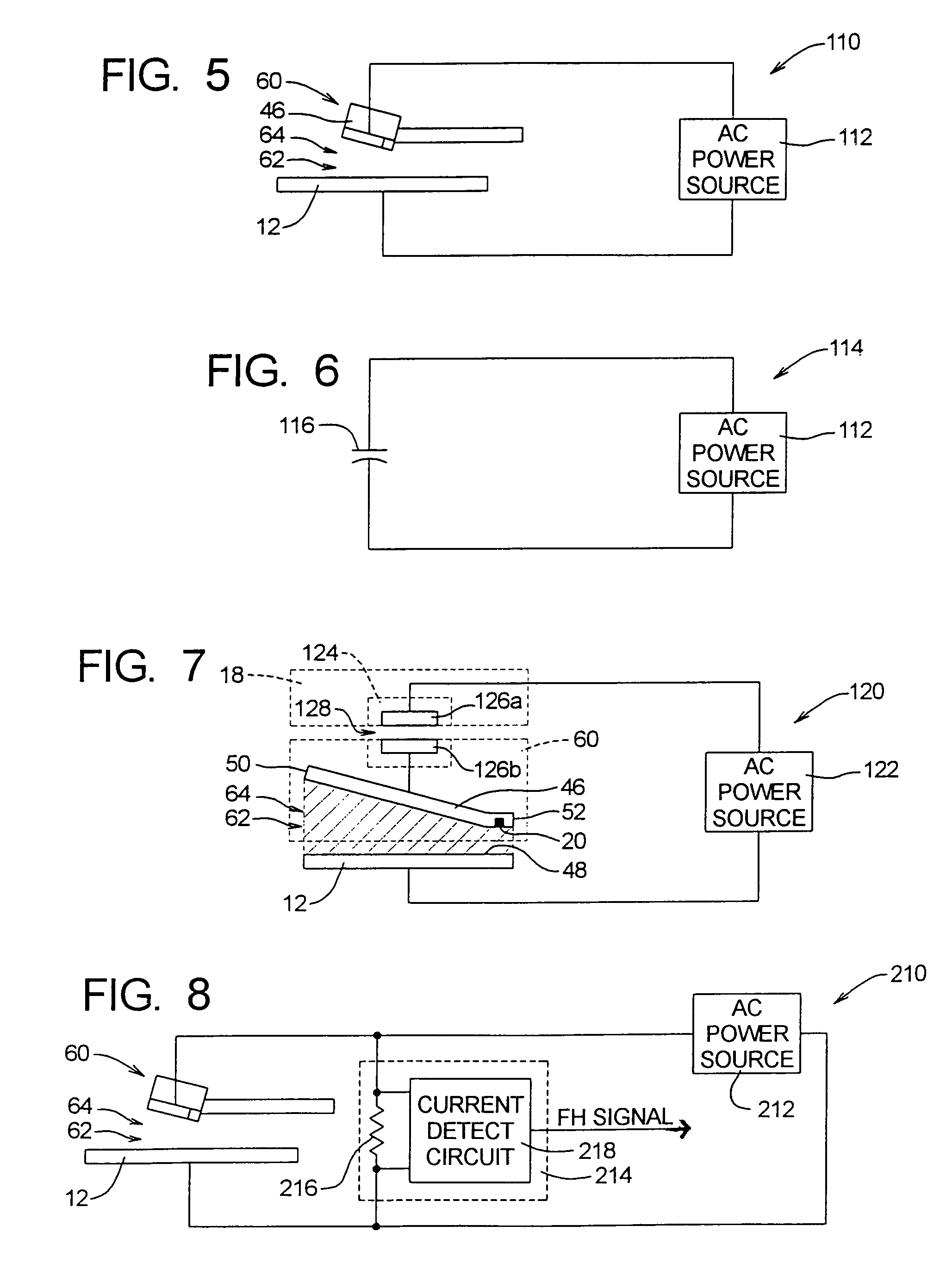 Disk drive with AC exciter for head/disk interface