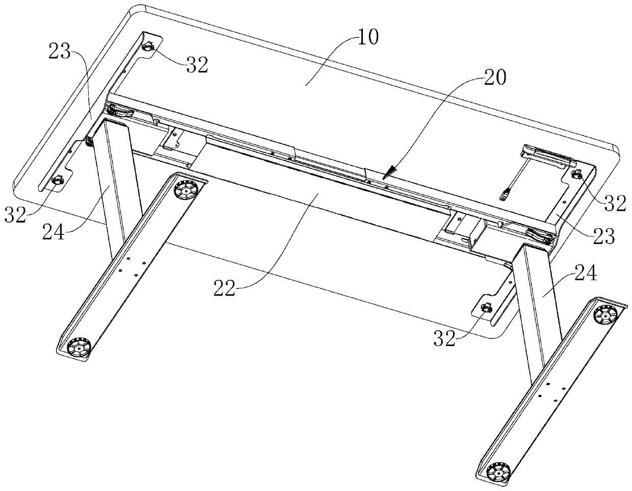 Quick mounting structure of table board and table frame