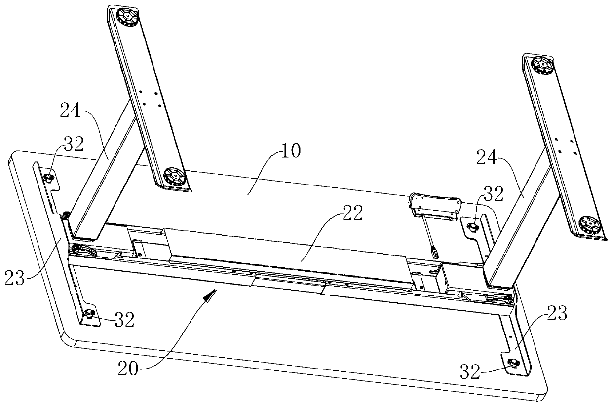 Quick mounting structure of table board and table frame