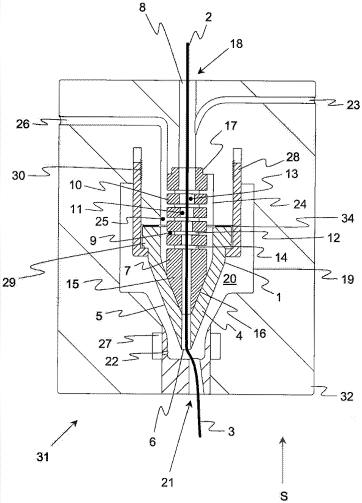 Spin forming element for air-jet spinning machine with insert and associated spinneret