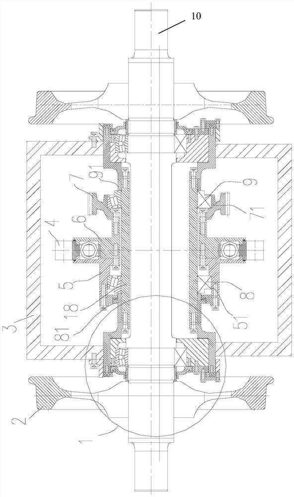 A rack wheel height adjustment mechanism and a rack wheel drive device