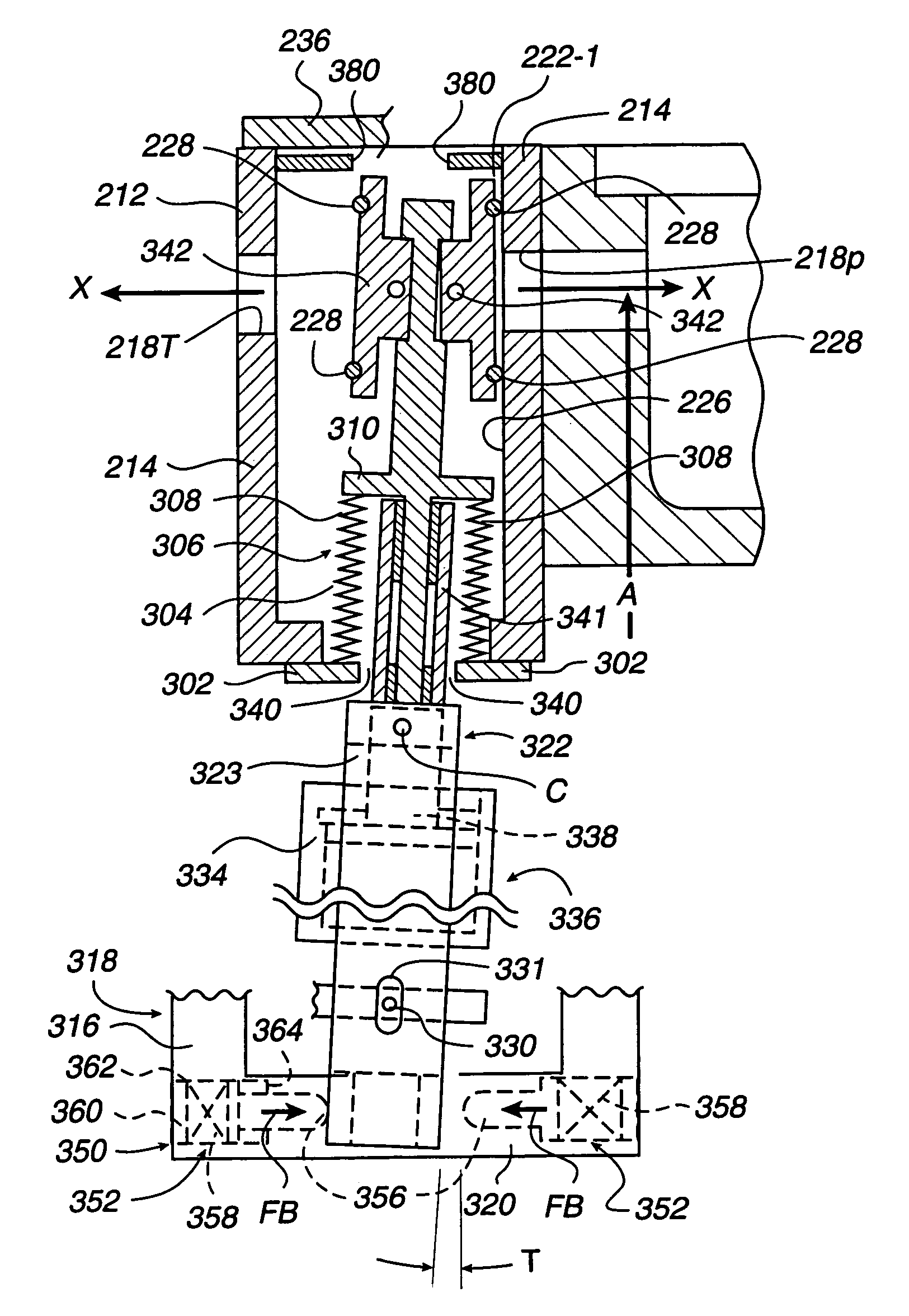 Unitary slot valve actuator with dual valves