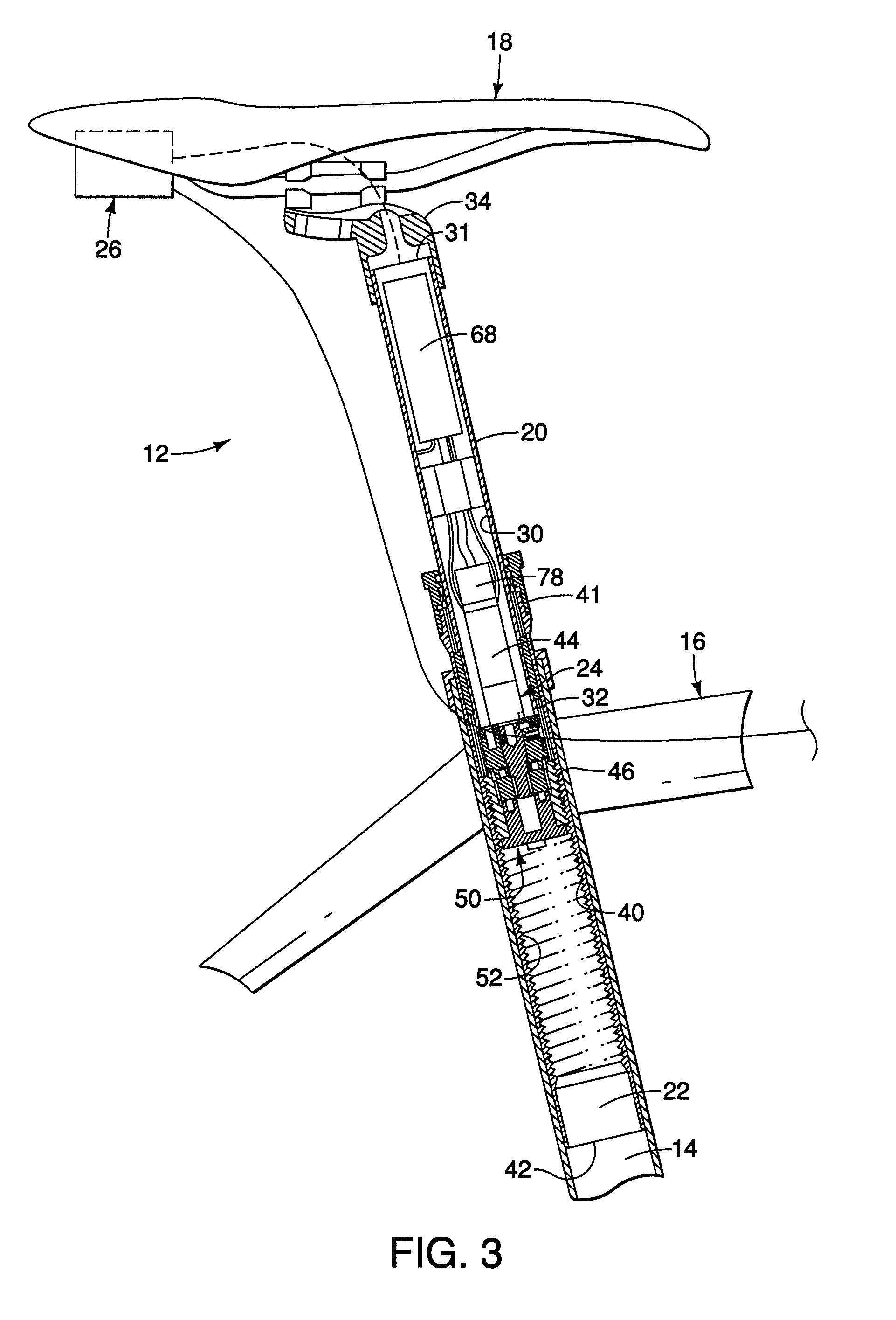 Motorized bicycle seatpost assembly