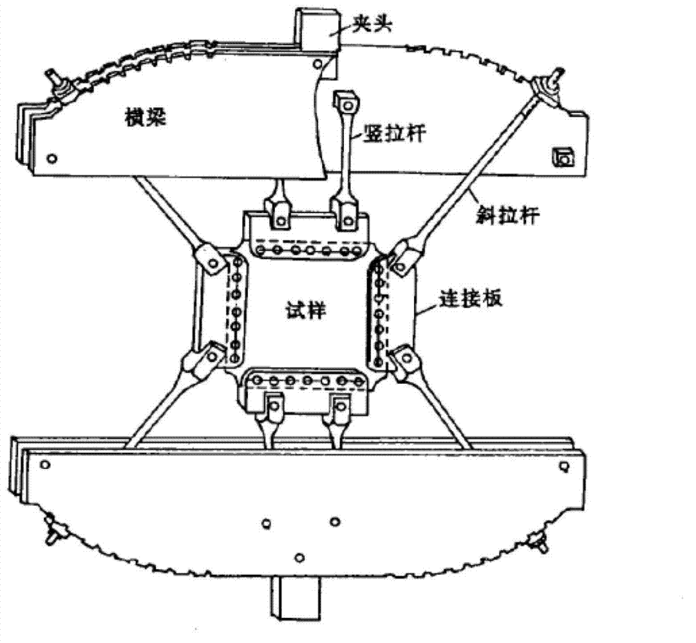 Small-size self-centering one-way loading biaxial tension-compression test device